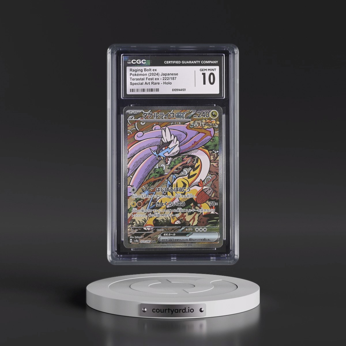 2024 High Class Pack: Terastal Fest ex - sv8a #222/187 Raging Bolt ex - Special Art Rare Holo (CGC 10 GEM MINT)