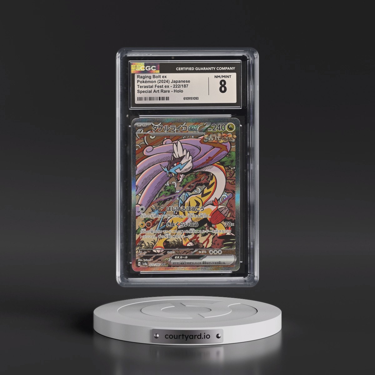 2024 High Class Pack: Terastal Fest ex - sv8a #222/187 Raging Bolt ex - Special Art Rare Holo (CGC 8 NM-MT)