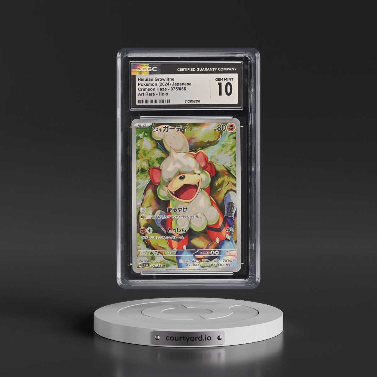 2024 Crimson Haze #075/066 Hisuian Growlithe - Art Rare Holo (CGC 10 GEM MINT)