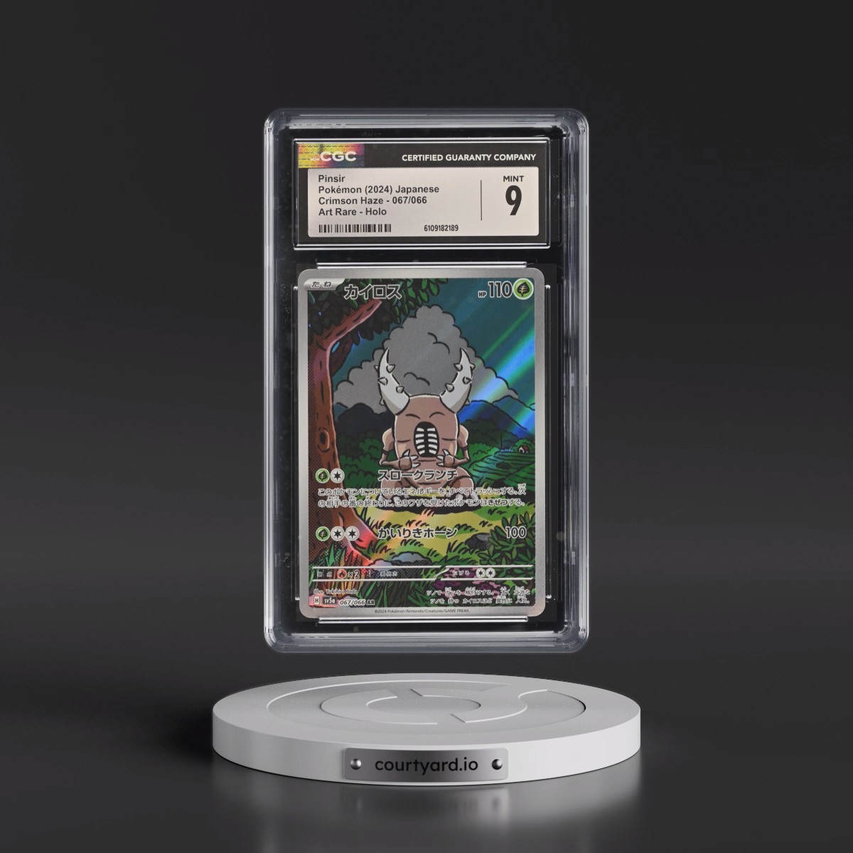 2024 Crimson Haze #067/066 Pinsir - Art Rare Holo (CGC 9 MINT)