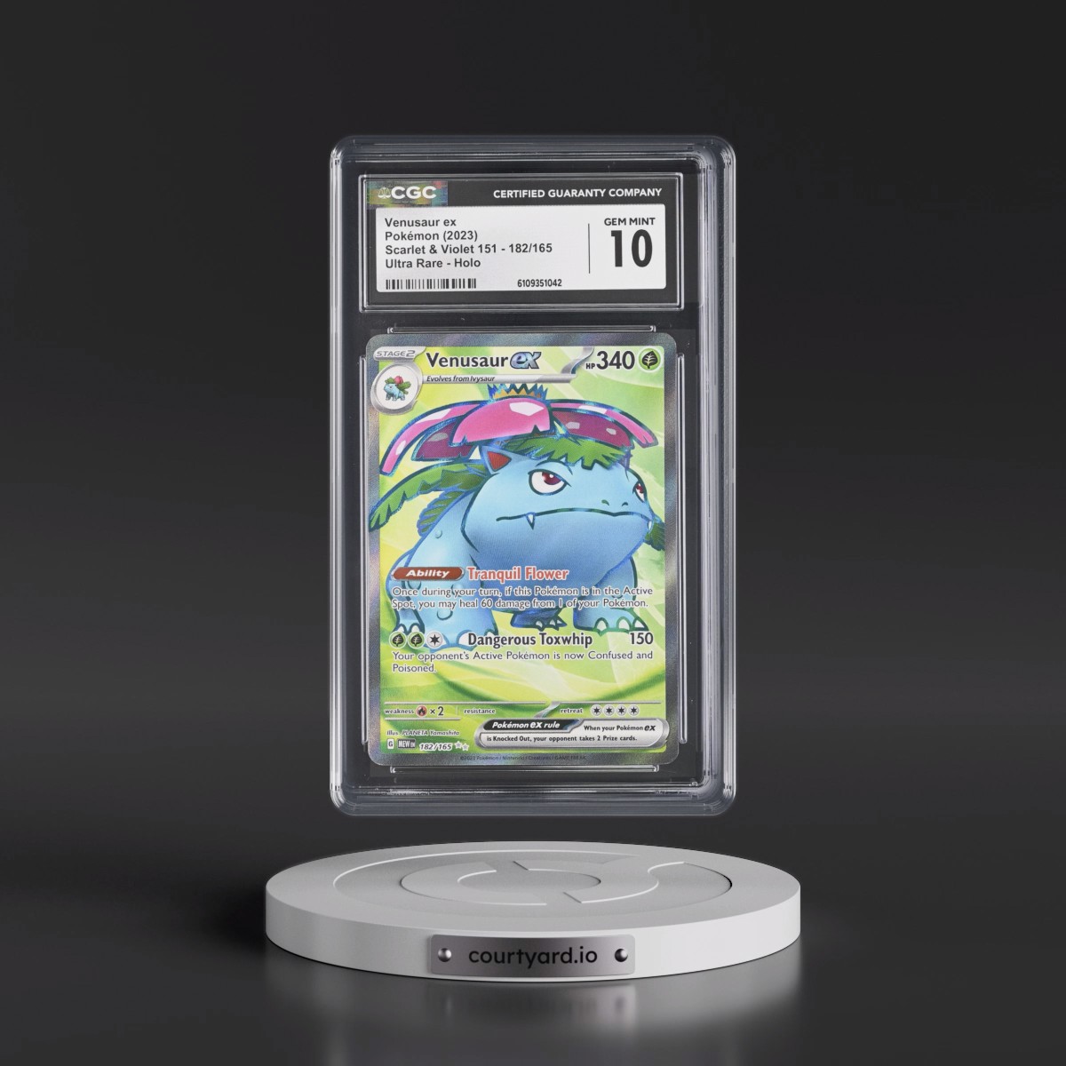 2023 Scarlet & Violet 151 - MEW EN #182/165 Venusaur ex - Ultra Rare Holo (CGC 10 GEM MINT)