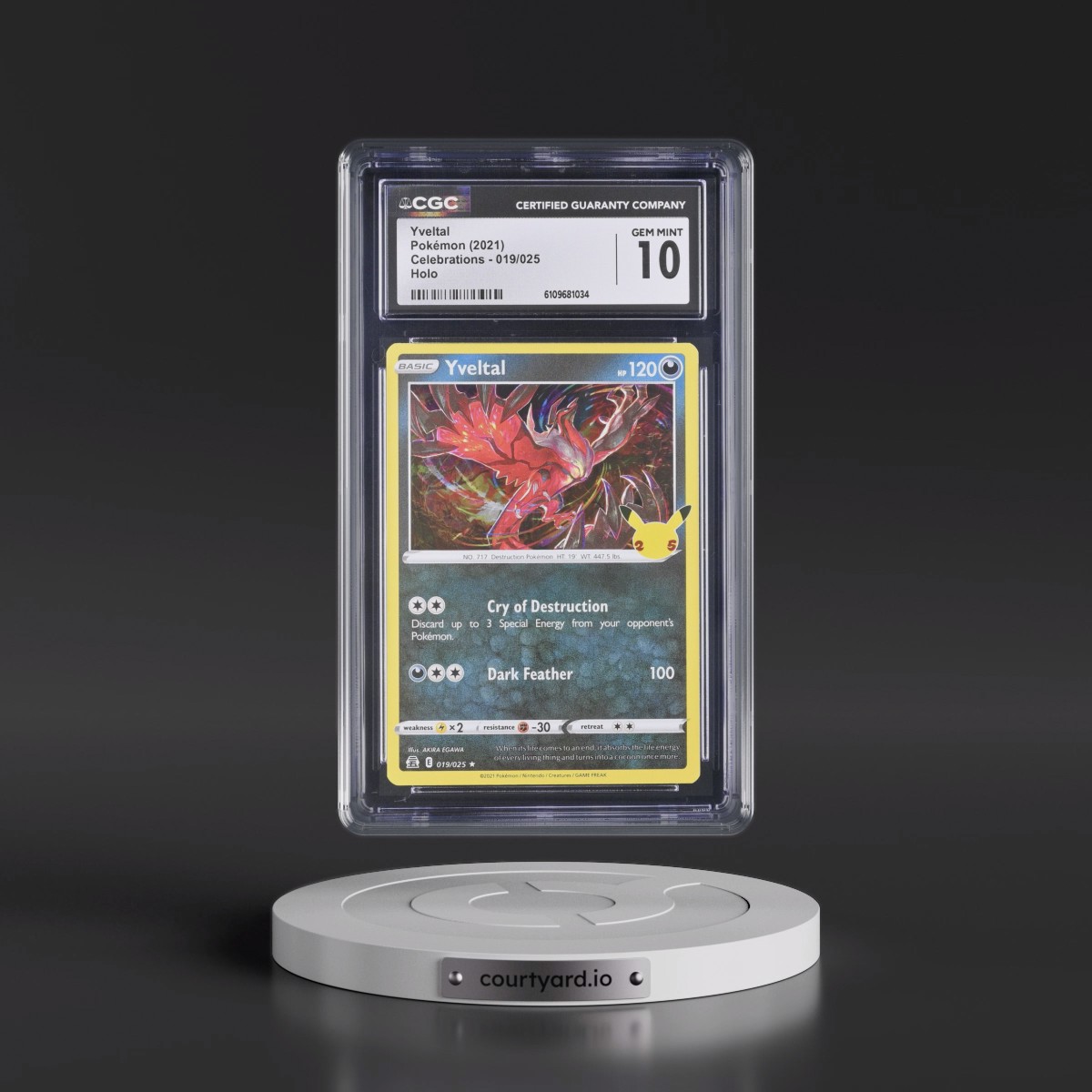 2021 Celebrations #019/025 Yveltal - Holo (CGC 10 GEM MINT)