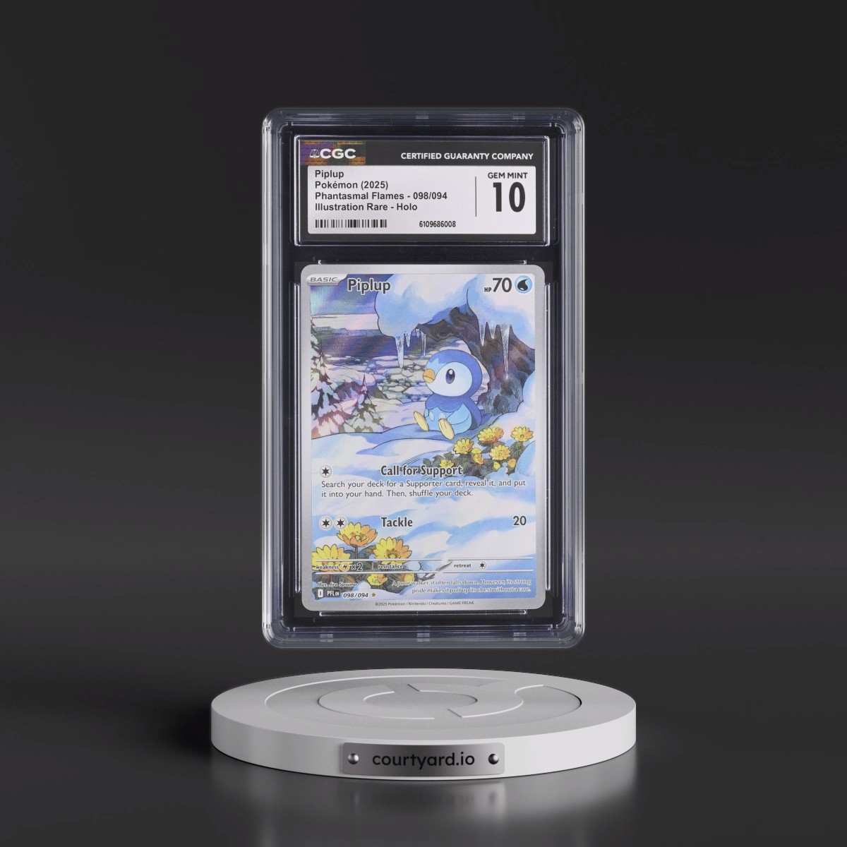 2025 Phantasmal Flames - PFL EN #098/094 Piplup - Illustration Rare Holo (CGC 10 GEM MINT)