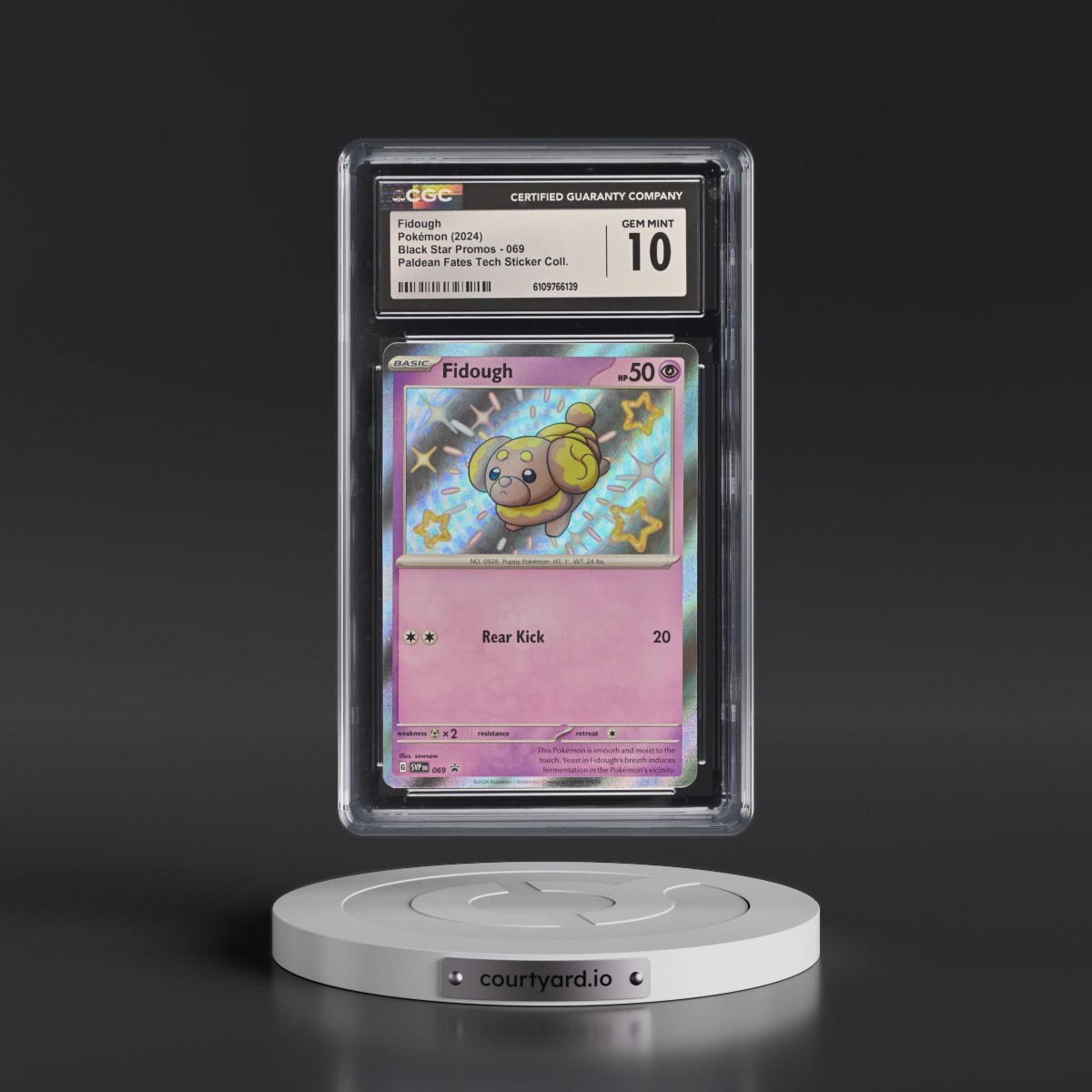 2023 Black Star Promos - Scarlet & Violet SVP EN #069 Fidough - Paldean Fates Tech Sticker Collection (CGC 10 GEM MINT)