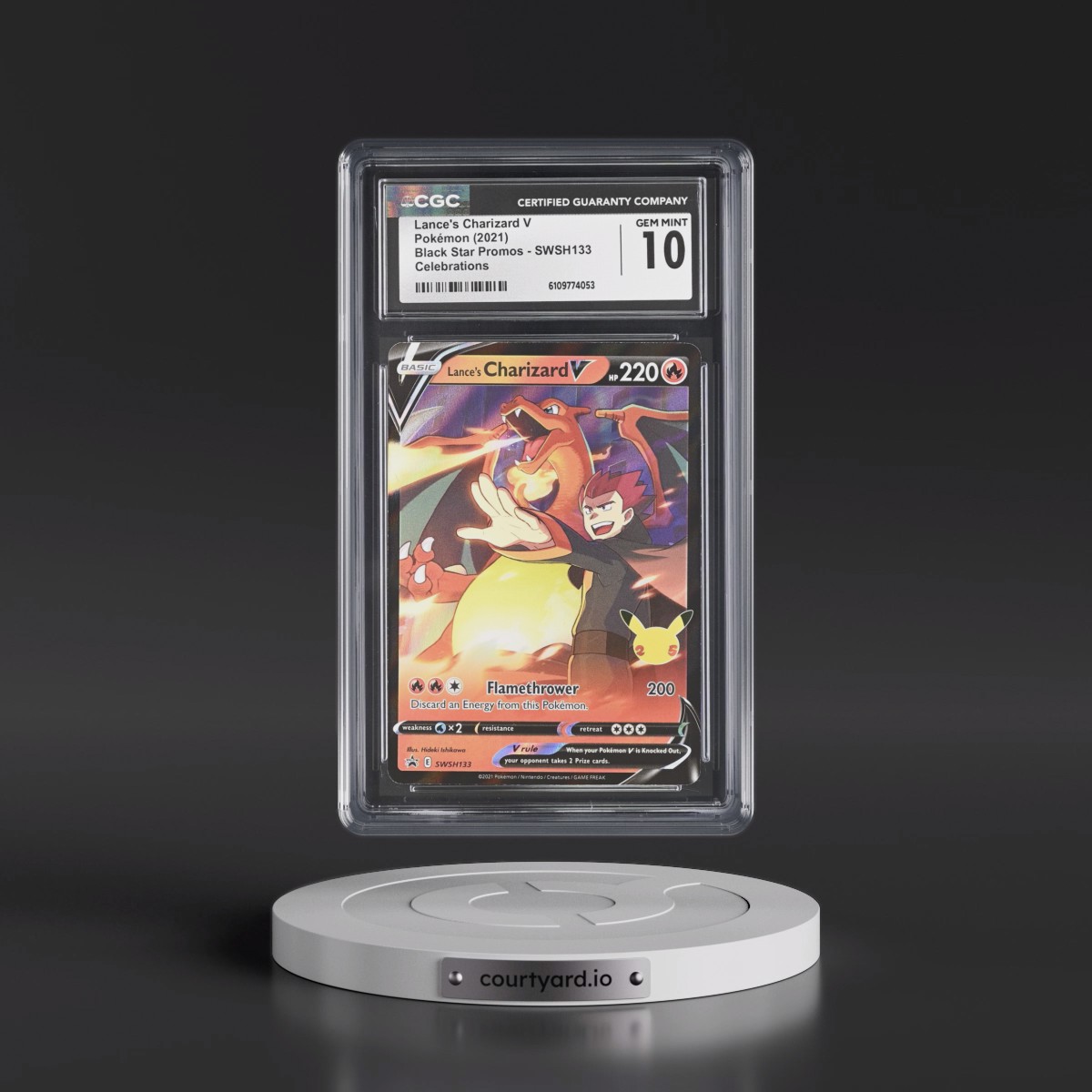 2017 Black Star Promos - Sword & Shield #SWSH133 Lance's Charizard V - Celebrations (Holo) (CGC 10 GEM MINT)