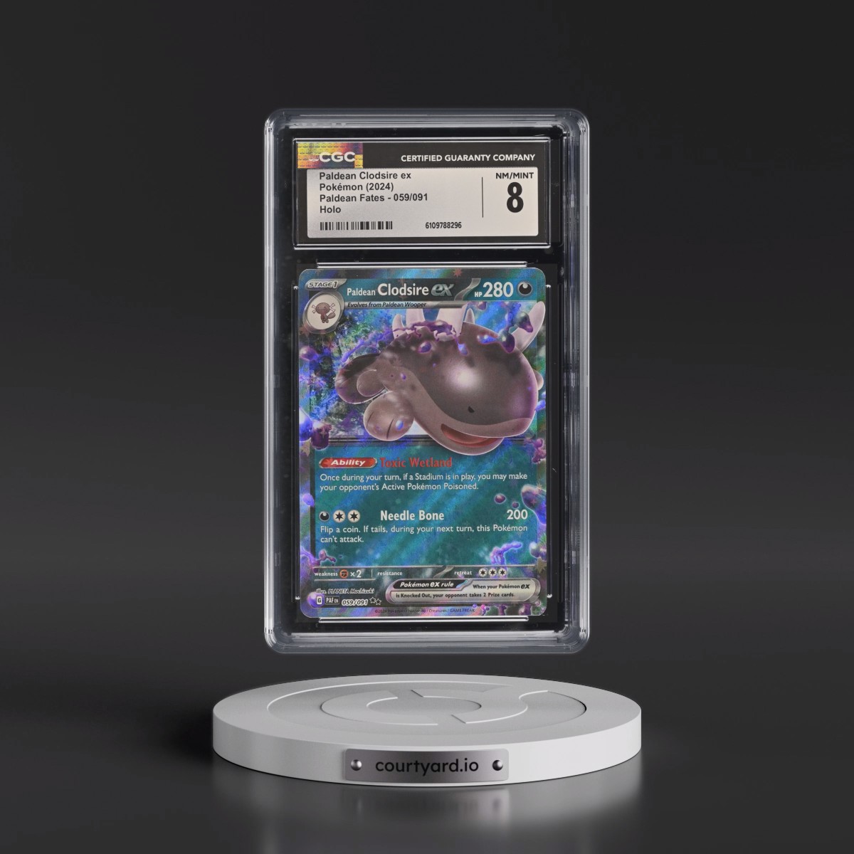 2024 Paldean Fates - PAF EN #059/091 Paldean Clodsire ex - Holo (CGC 8 NM-MT)