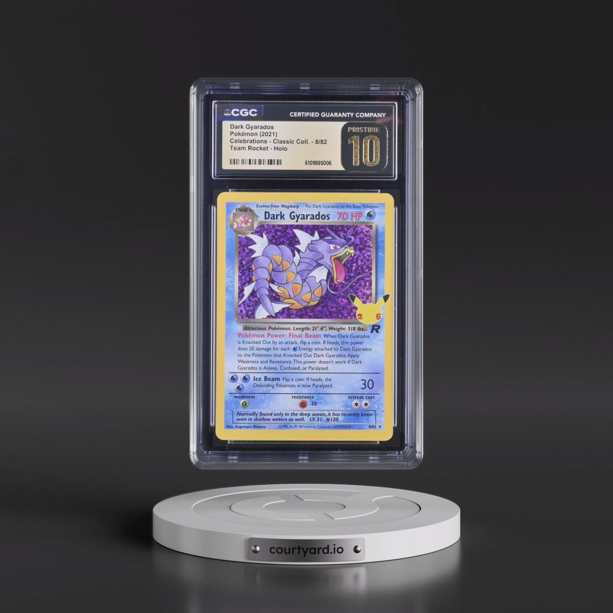2021 Celebrations - Classic Collection #8/82 Dark Gyarados - Team Rocket Holo (CGC 10 PRISTINE)