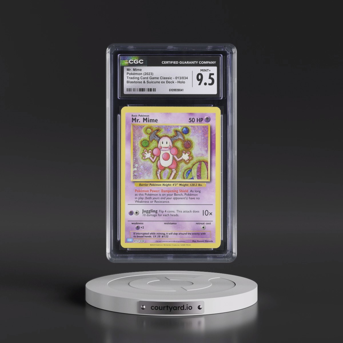 2023 Trading Card Game Classic - CLV, CLC, CLB #013/034 Mr. Mime - Blastoise & Suicune ex Deck - CLB Holo (CGC 9.5 MINT+)