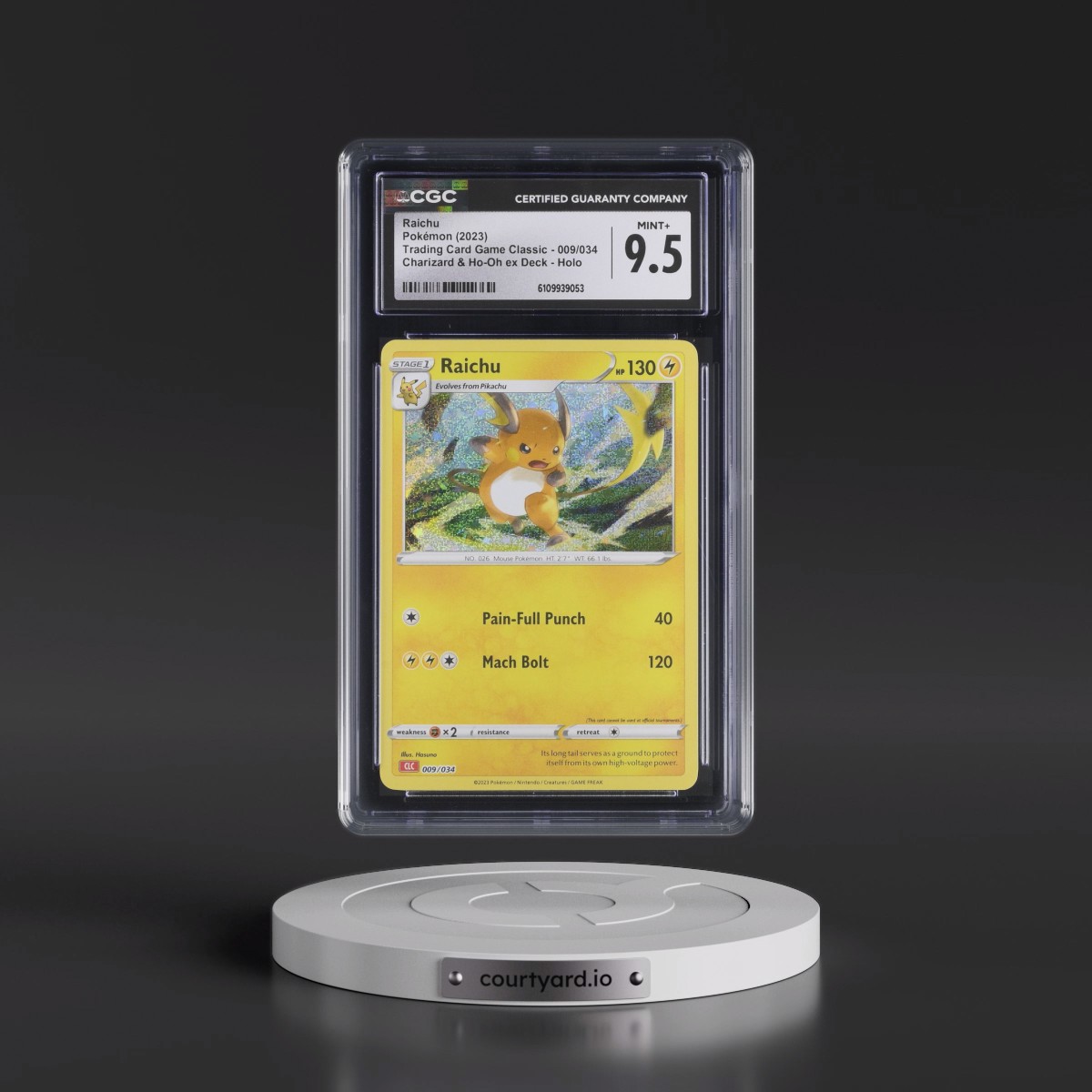 2023 Trading Card Game Classic - CLV, CLC, CLB #009/034 Raichu - Charizard & Ho-Oh ex Deck - CLC Holo (CGC 9.5 MINT+)