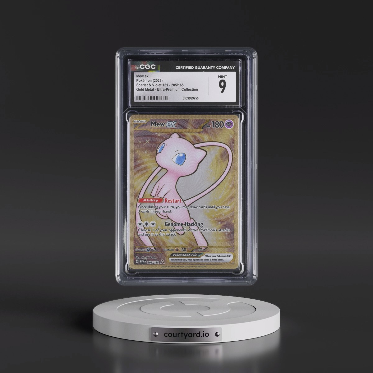 2023 Scarlet & Violet 151 - MEW EN #205/165 Mew ex - Gold Metal - Ultra-Premium Collection (CGC 9 MINT)