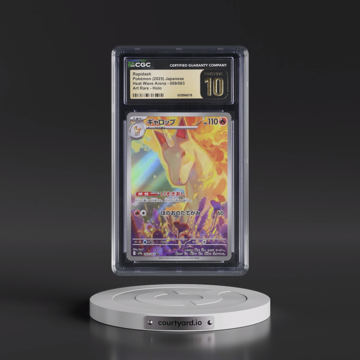 2025 Heat Wave Arena - sv9a #069/063 Rapidash - Art Rare Holo (CGC 10 PRISTINE)