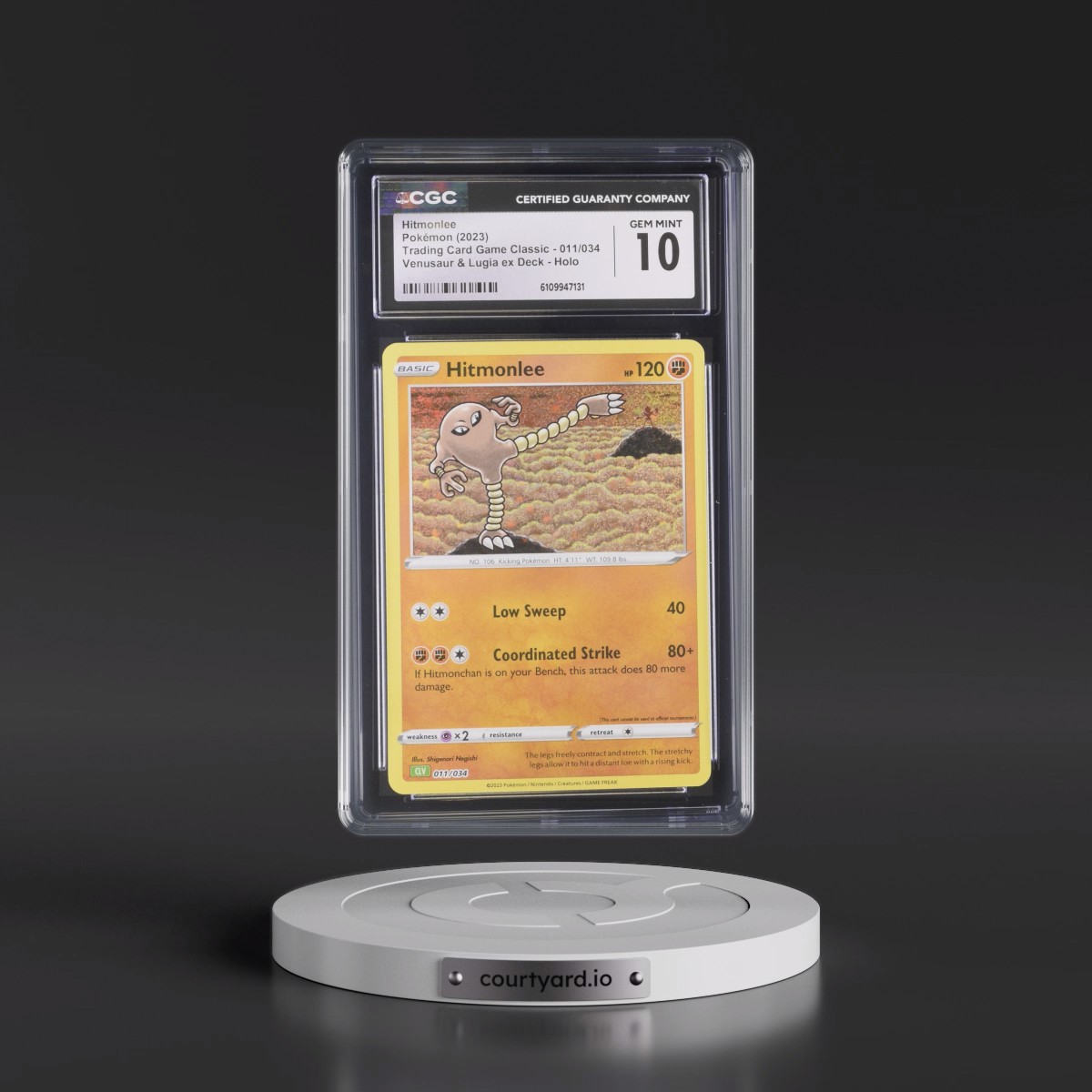 2023 Trading Card Game Classic - CLV, CLC, CLB #011/034 Hitmonlee - Venusaur & Lugia ex Deck - CLV Holo (CGC 10 GEM MINT)