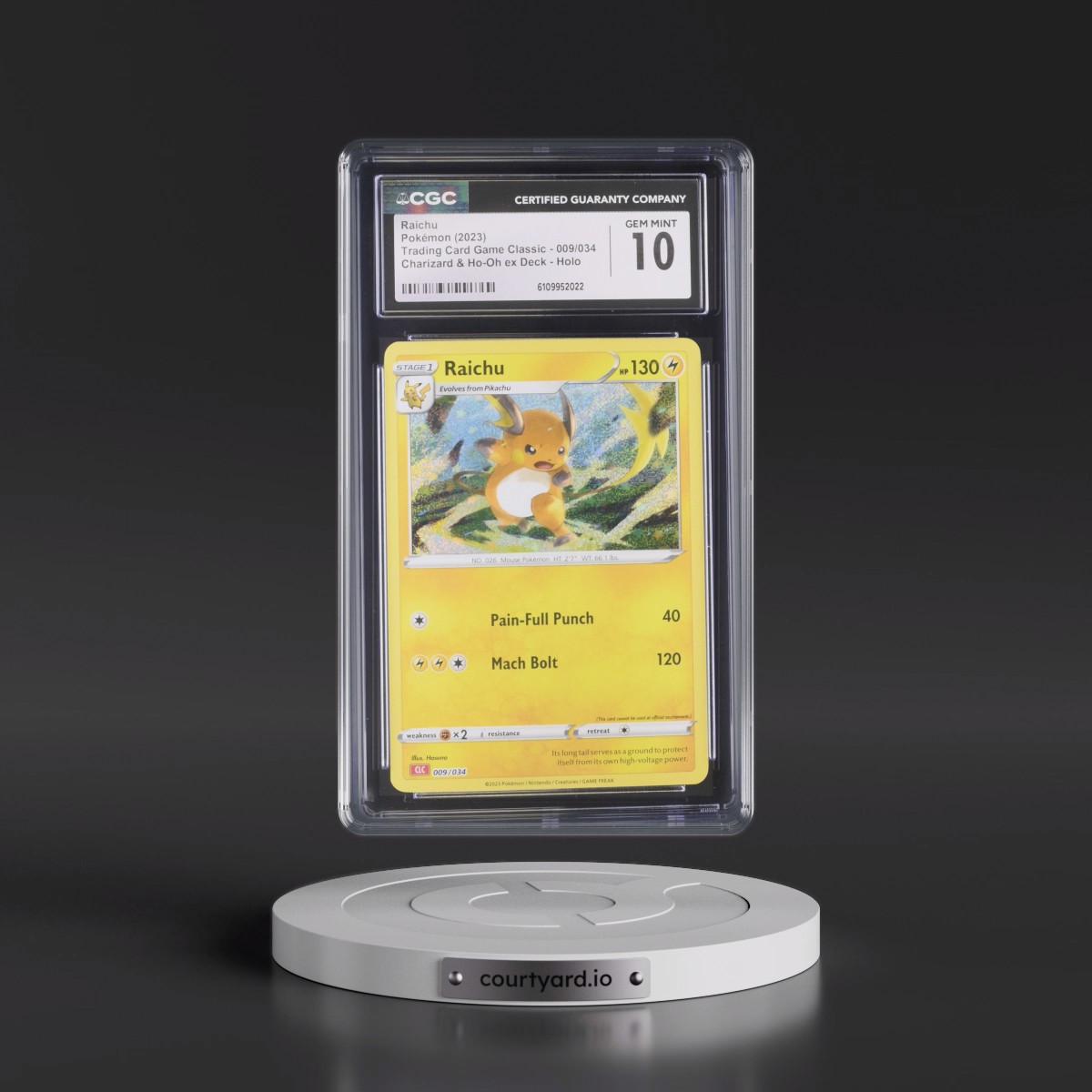 2023 Trading Card Game Classic - CLV, CLC, CLB #009/034 Raichu - Charizard & Ho-Oh ex Deck - CLC Holo (CGC 10 GEM MINT)