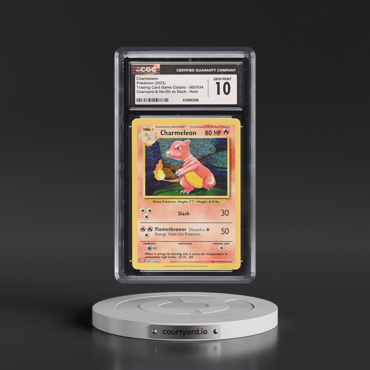 2023 charmeleon pokemon card Graded: JP 2/32 Charizard & Ho-Oh ex Deck (2023) Holo CGC 9.5 [RRR] Fire Blast (90)Discard an Energy from this Pokemon Weakness / Resistance / Retreat Cost Charmeleon Reverse Holo (005) 2023
