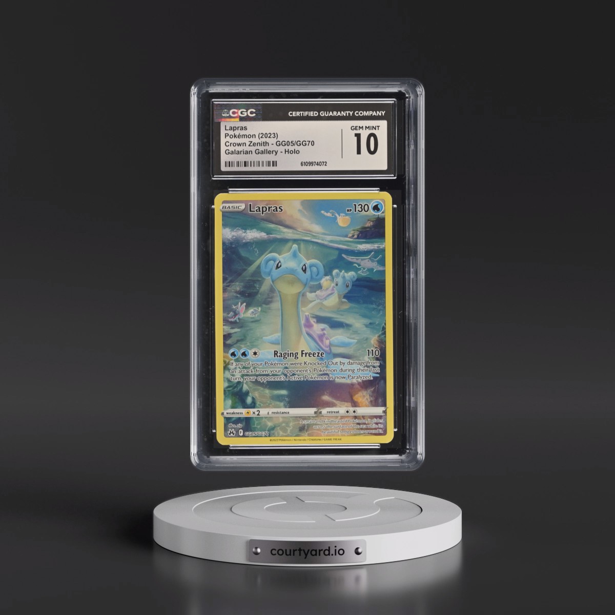 2023 Crown Zenith #GG05/GG70 Lapras - Galarian Gallery Holo (CGC 10 GEM MINT)
