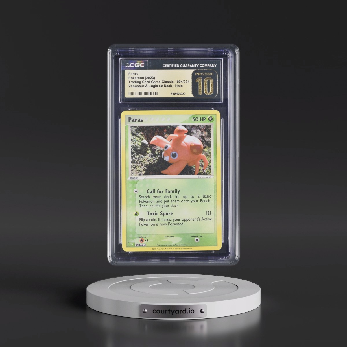 2023 Trading Card Game Classic - CLV, CLC, CLB #004/034 Paras - Venusaur & Lugia ex Deck - CLV Holo (CGC 10 PRISTINE)