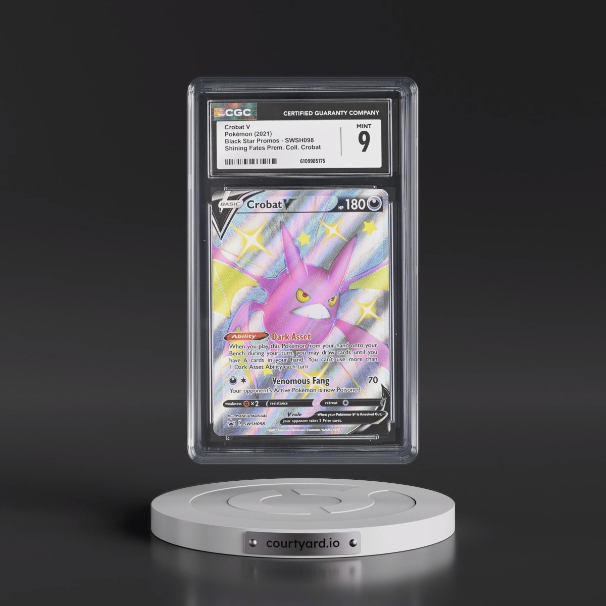 2017 Black Star Promos - Sword & Shield #SWSH098 Crobat V - Shining Fates Premium Collection - Crobat (Holo) (CGC 9 MINT)