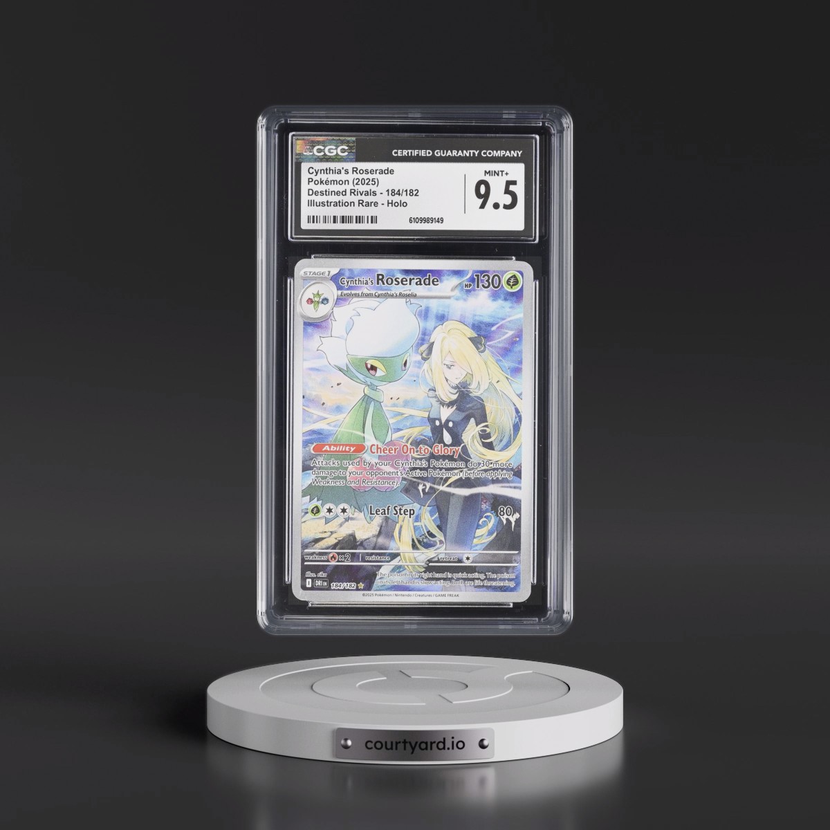 2025 Destined Rivals - DRI EN #184/182 Cynthia's Roserade - Illustration Rare Holo (CGC 9.5 MINT+)
