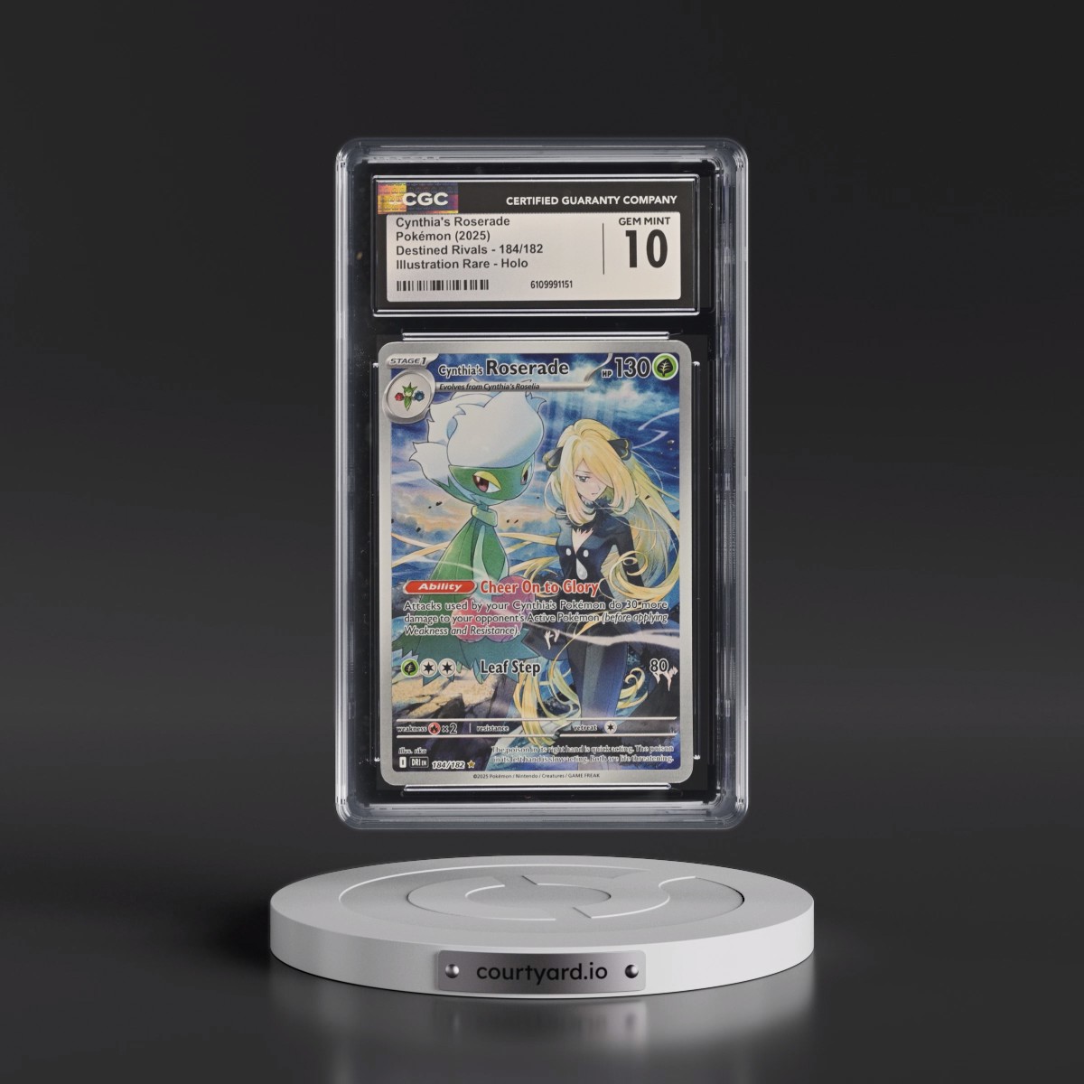 2025 Destined Rivals - DRI EN #184/182 Cynthia's Roserade - Illustration Rare Holo (CGC 10 GEM MINT)