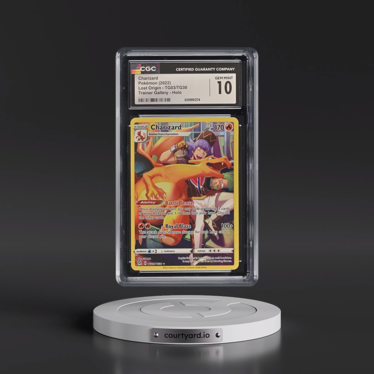 2022 Lost Origin #TG03/TG30 Charizard - Trainer Gallery Holo (CGC 10 GEM MINT)