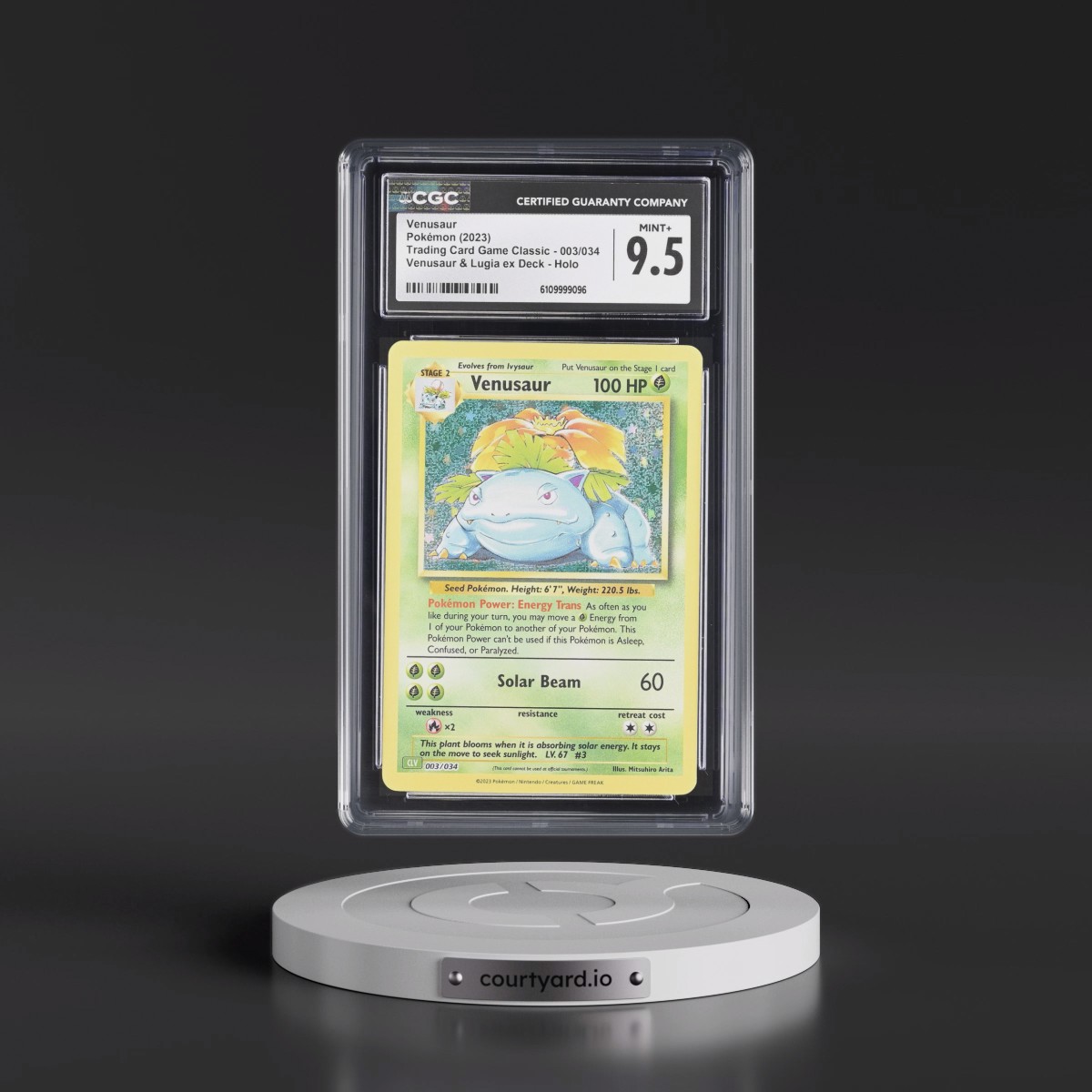 2023 Trading Card Game Classic - CLV, CLC, CLB #003/034 Venusaur - Venusaur & Lugia ex Deck - CLV Holo (CGC 9.5 MINT+)