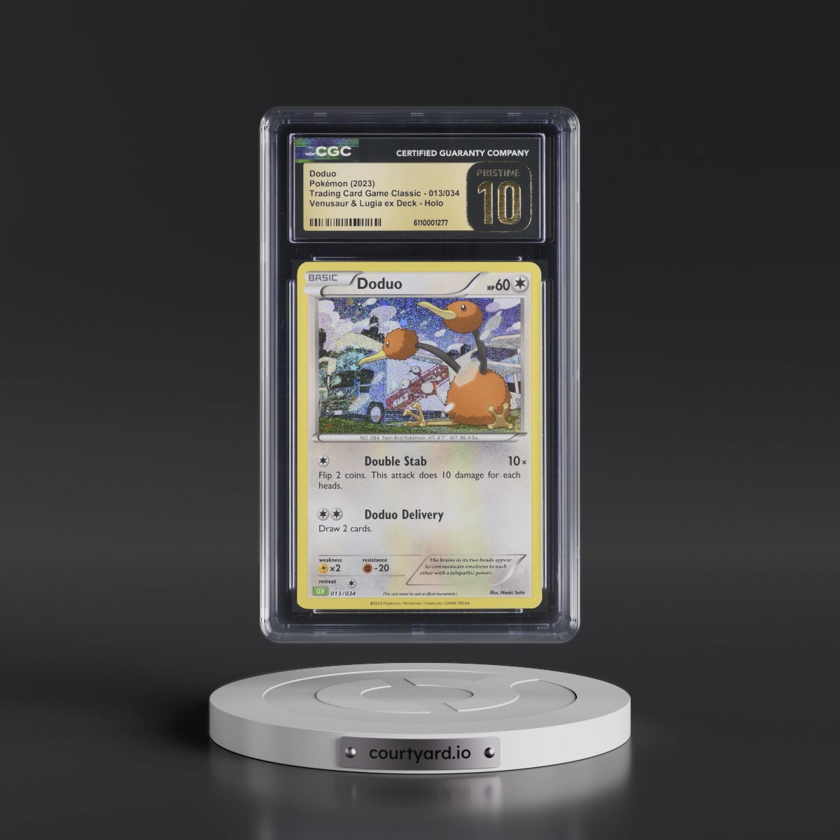 2023 Trading Card Game Classic - CLV, CLC, CLB #013/034 Doduo - Venusaur & Lugia ex Deck - CLV Holo (CGC 10 PRISTINE)