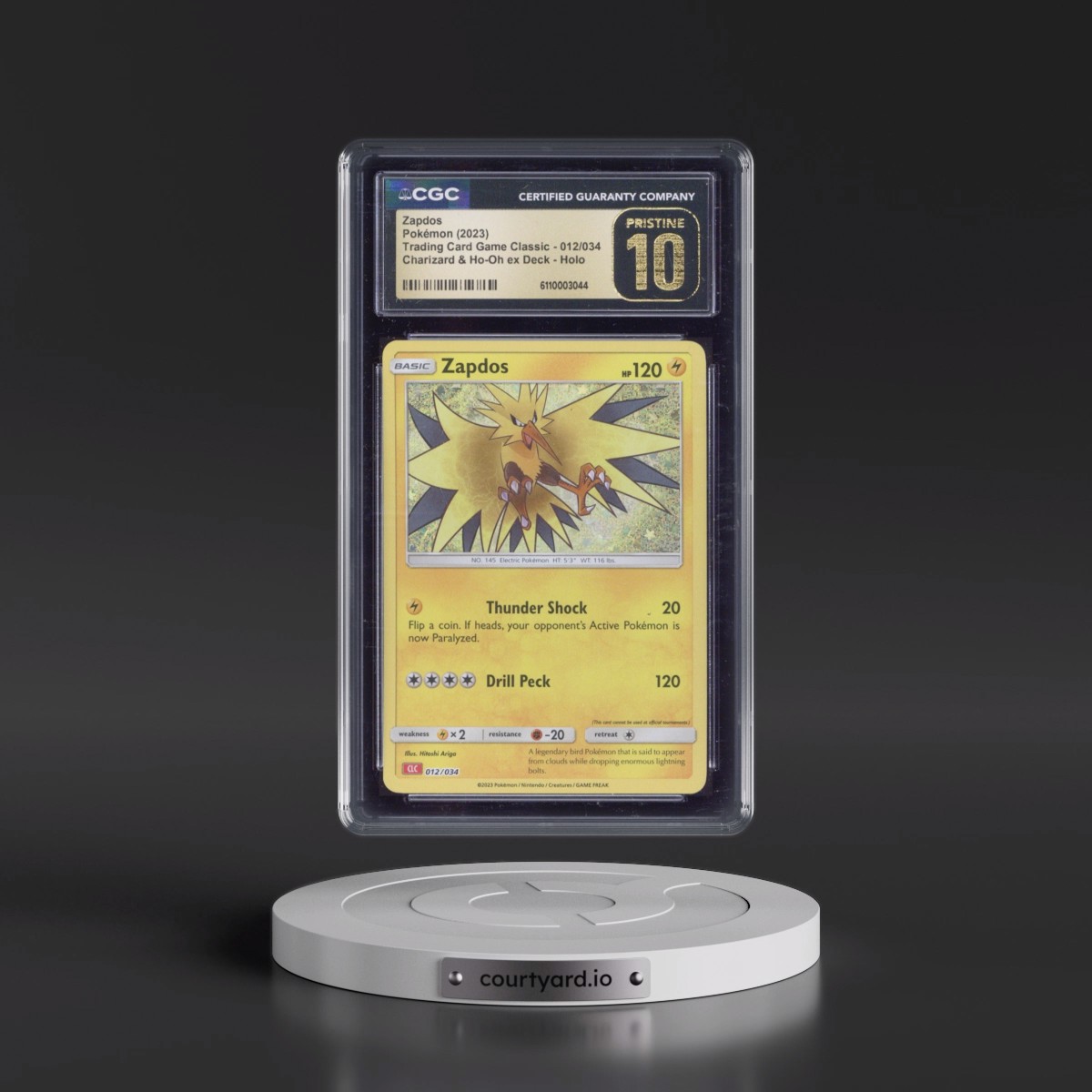 2023 Trading Card Game Classic - CLV, CLC, CLB #012/034 Zapdos - Charizard & Ho-Oh ex Deck - CLC Holo (CGC 10 PRISTINE)