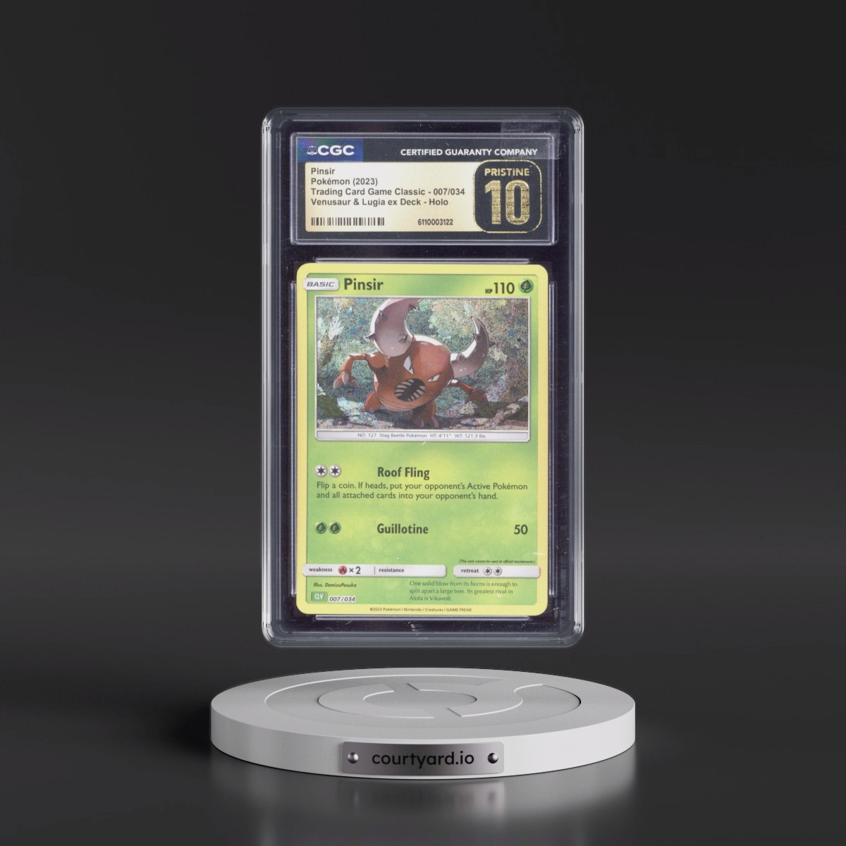 2023 Trading Card Game Classic - CLV, CLC, CLB #007/034 Pinsir - Venusaur & Lugia ex Deck - CLV Holo (CGC 10 PRISTINE)