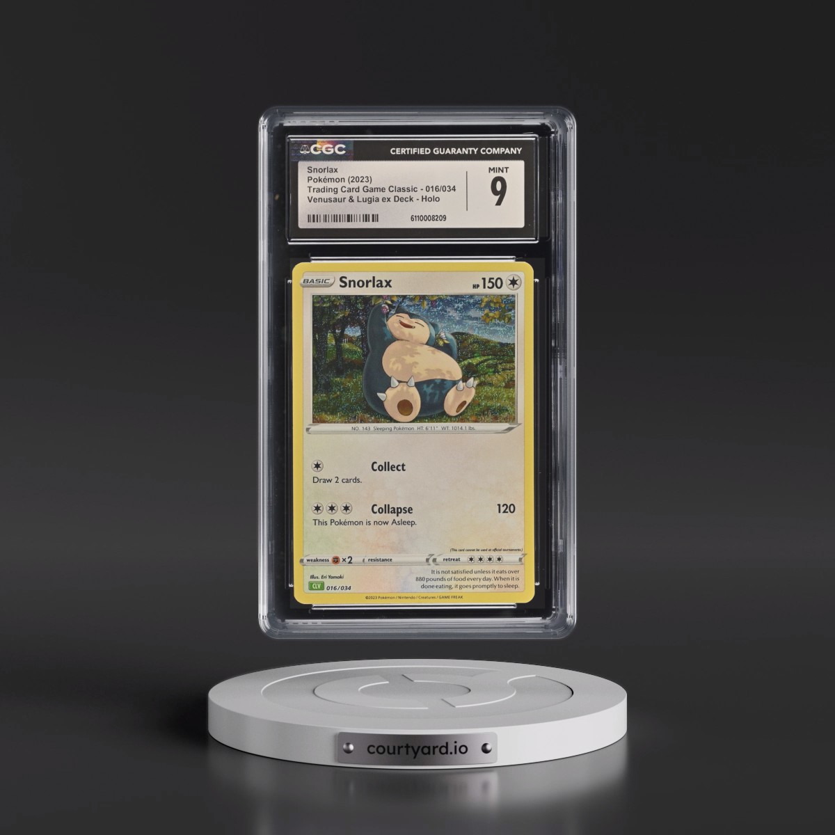 2023 Trading Card Game Classic - CLV, CLC, CLB #016/034 Snorlax - Venusaur & Lugia ex Deck - CLV Holo (CGC 9 MINT)