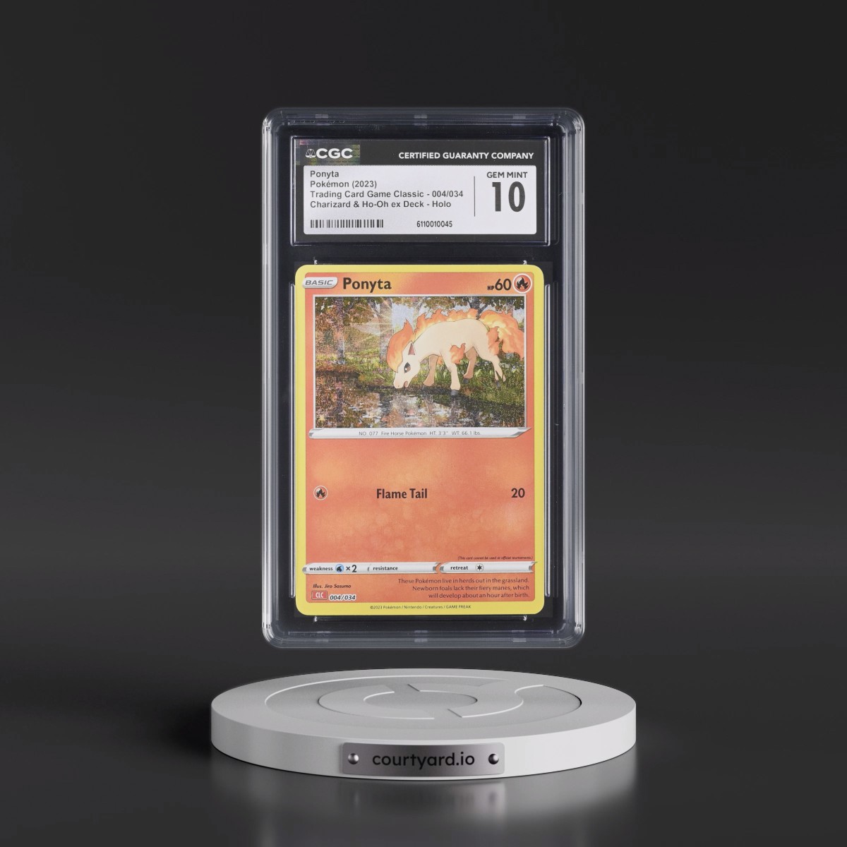 2023 Trading Card Game Classic - CLV, CLC, CLB #004/034 Ponyta - Charizard & Ho-Oh ex Deck - CLC Holo (CGC 10 GEM MINT)