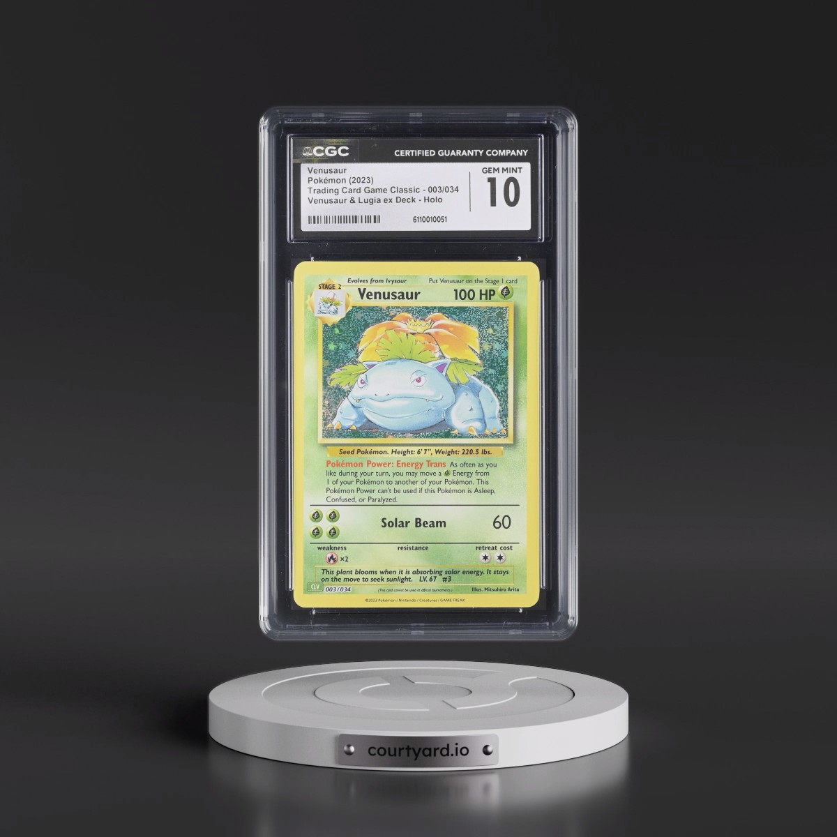 2023 Trading Card Game Classic - CLV, CLC, CLB #003/034 Venusaur - Venusaur & Lugia ex Deck - CLV Holo (CGC 10 GEM MINT)