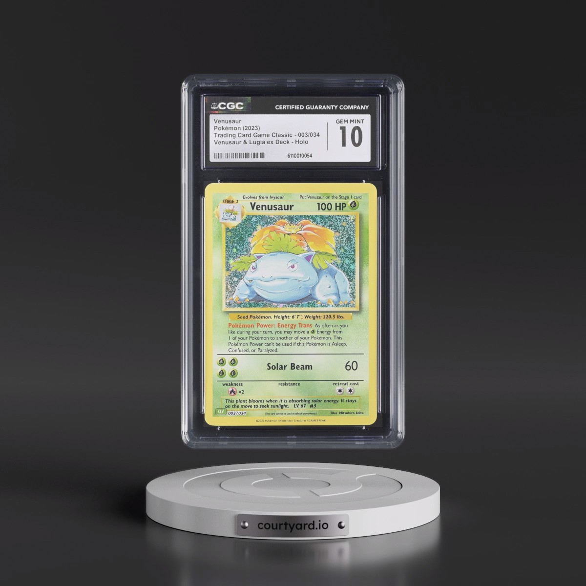 2023 Trading Card Game Classic - CLV, CLC, CLB #003/034 Venusaur - Venusaur & Lugia ex Deck - CLV Holo (CGC 10 GEM MINT)