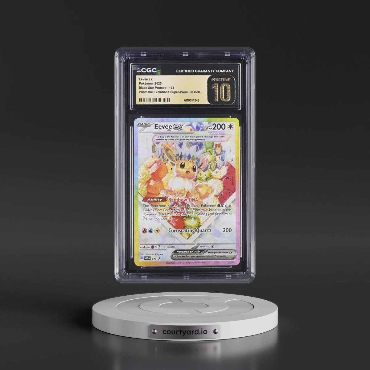 2025 Pokémon Svp EN-SV Black Star Promo #174 Eevee EX - Holo Prismatic Evolutions Super-Premium Collection (CGC 10 PRISTINE)