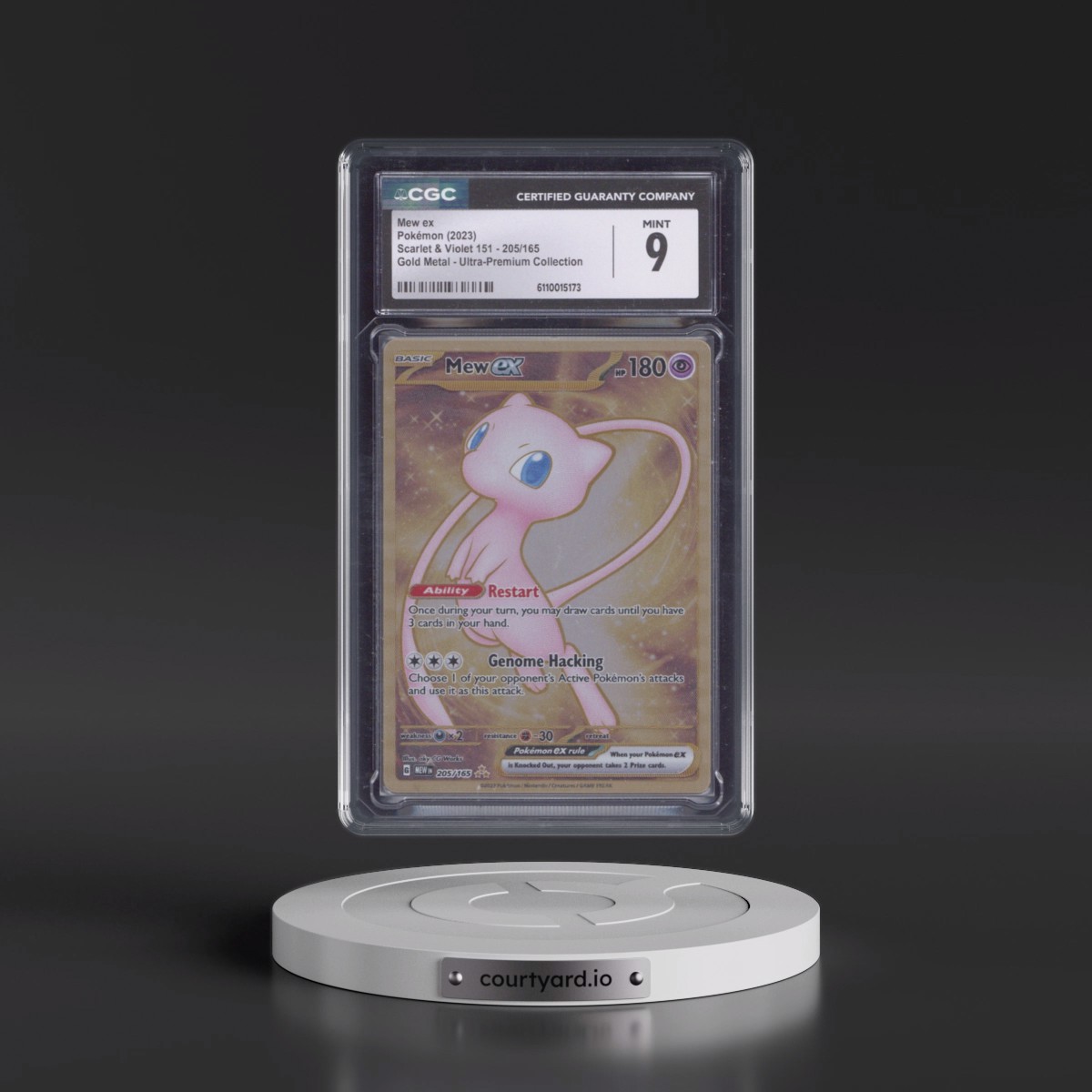 2023 Scarlet & Violet 151 - MEW EN #205/165 Mew ex - Gold Metal - Ultra-Premium Collection (CGC 9 MINT)