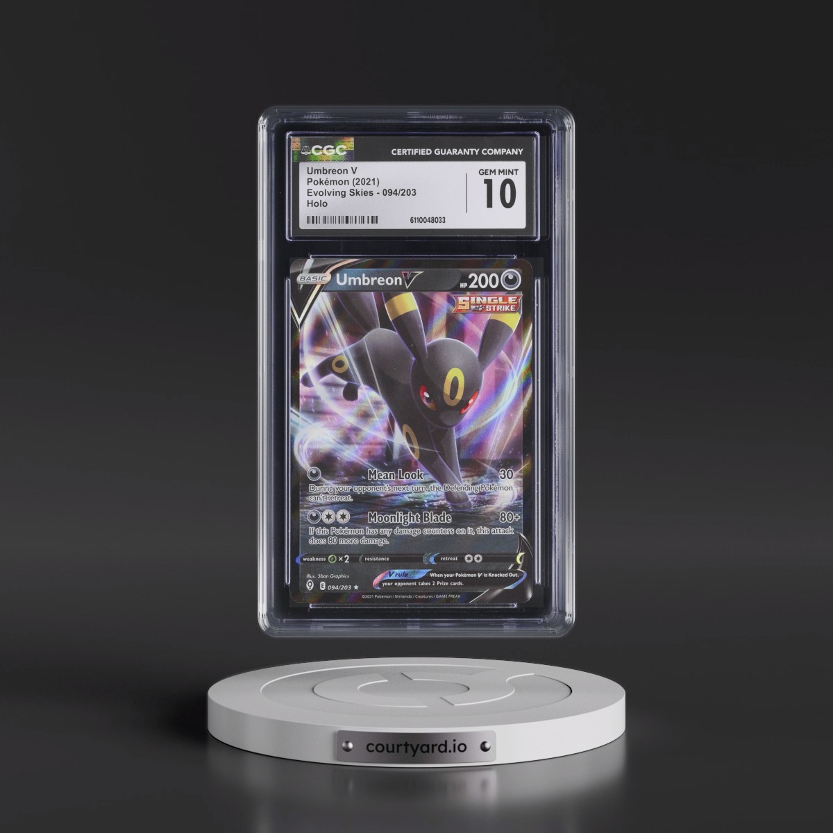 2021 Evolving Skies #094/203 Umbreon V - Holo (CGC 10 GEM MINT)