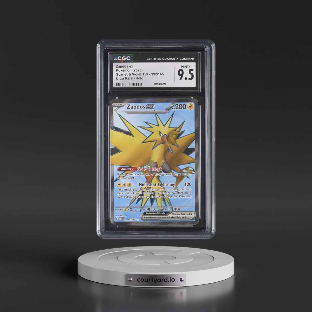 2023 Scarlet & Violet 151 - MEW EN #192/165 Zapdos ex - Ultra Rare Holo (CGC 9.5 MINT+)