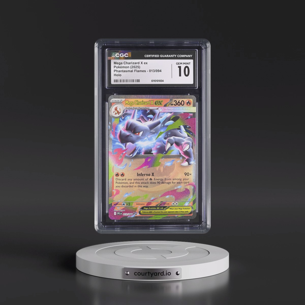 2025 Phantasmal Flames - PFL EN #013/094 Mega Charizard X ex - Holo (CGC 10 GEM MINT)