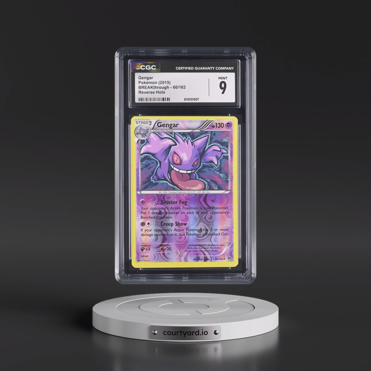 2015 BREAKthrough #60/162 Gengar - Reverse Holo (CGC 9 MINT)
