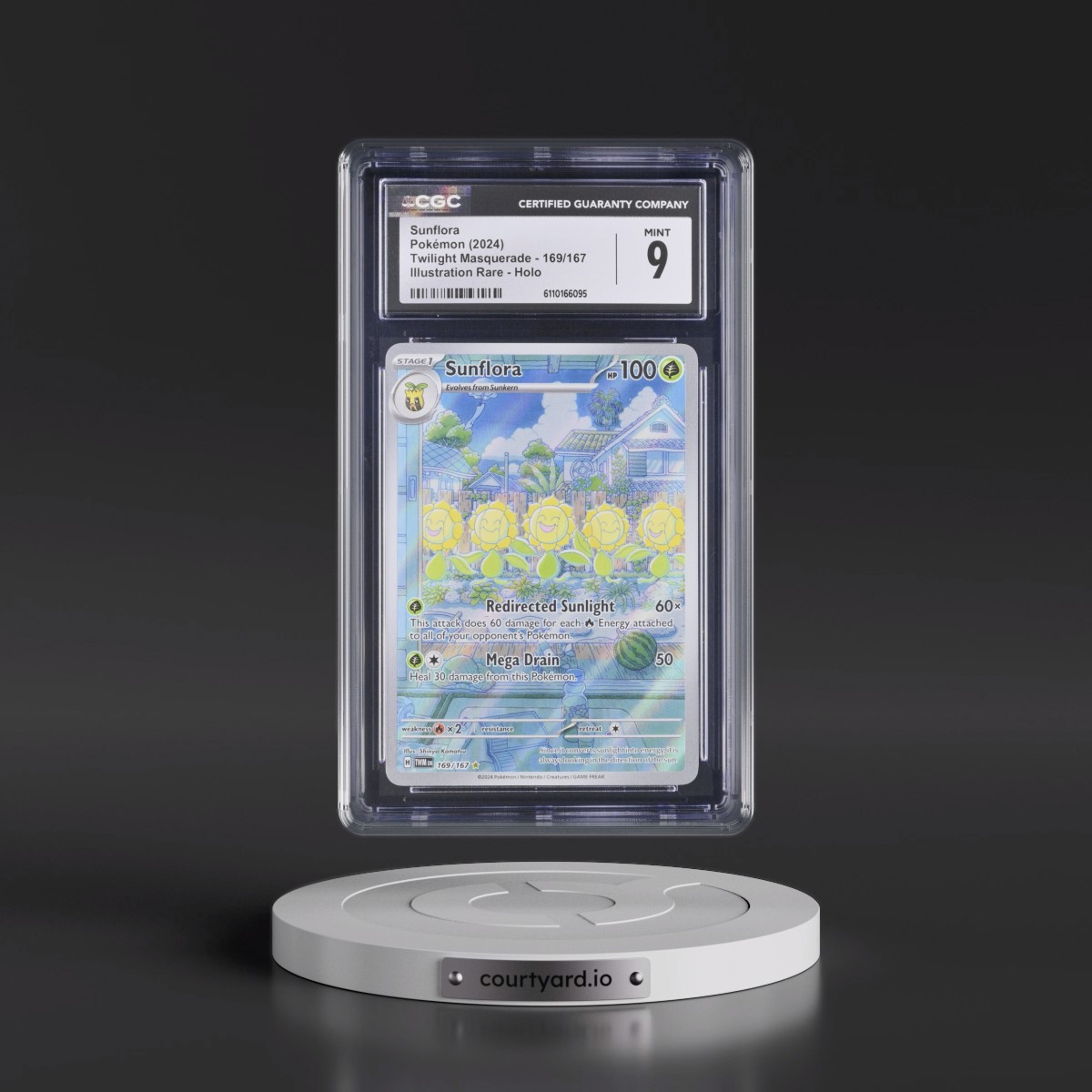 2024 Twilight Masquerade - TWM EN #169/167 Sunflora - Illustration Rare Holo (CGC 9 MINT)