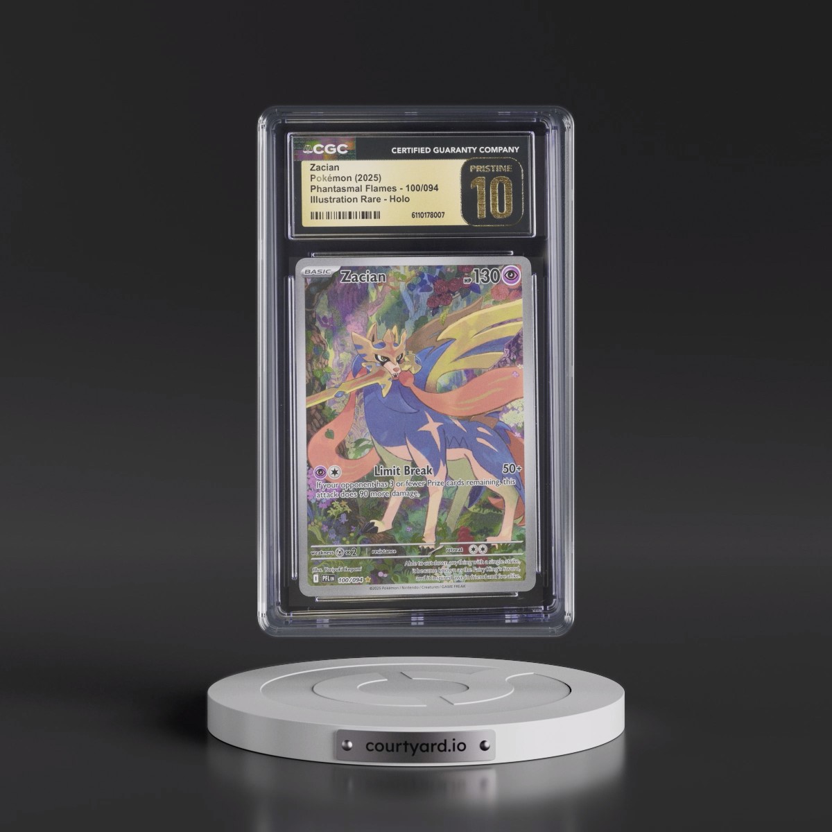 2025 Phantasmal Flames - PFL EN #100/094 Zacian - Illustration Rare Holo (CGC 10 PRISTINE)