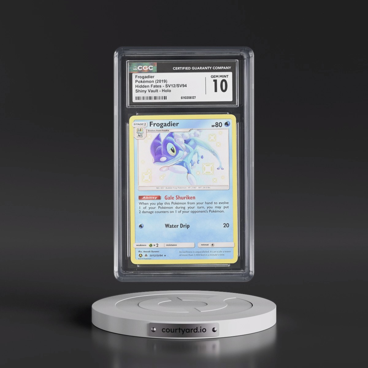 2019 Hidden Fates #SV12/SV94 Frogadier - Shiny Vault Holo (CGC 10 GEM MINT)