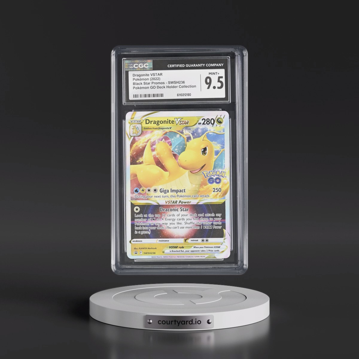 2017 Black Star Promos - Sword & Shield #SWSH236 Dragonite VSTAR - Pokémon GO Premier Deck Holder Collection (Holo) (CGC 9.5 MINT+)