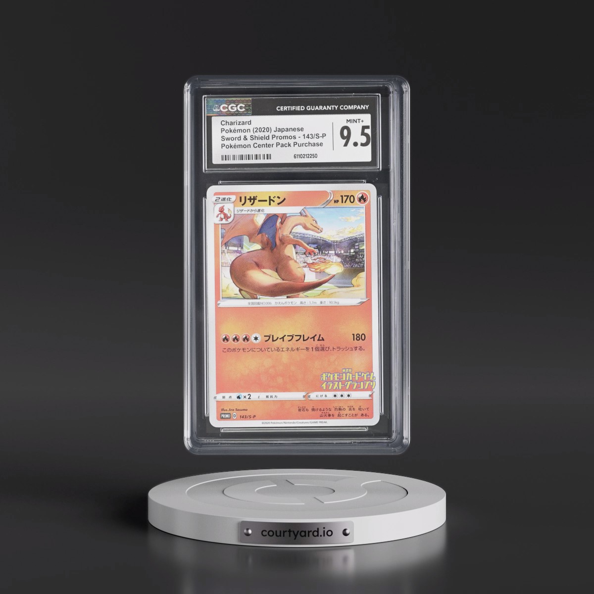 2019 Sword & Shield Promos #143/S-P Charizard - Pokémon Center Pack Purchase (CGC 9.5 MINT+)