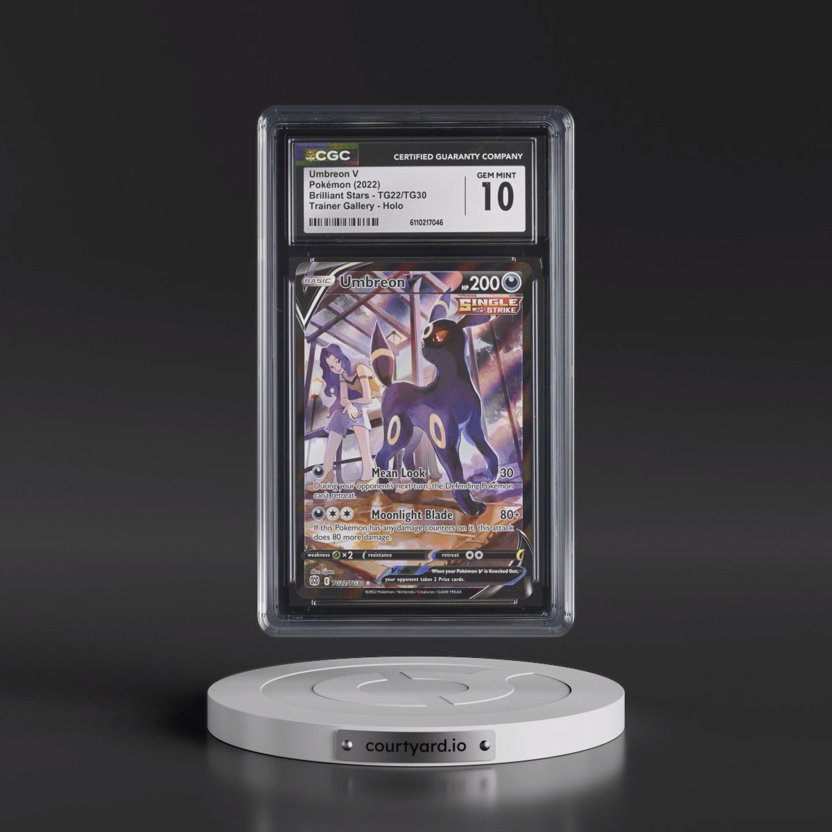 2022 Brilliant Stars Umbreon V - Trainer Gallery Holo #TG22/TG30 CGC 10