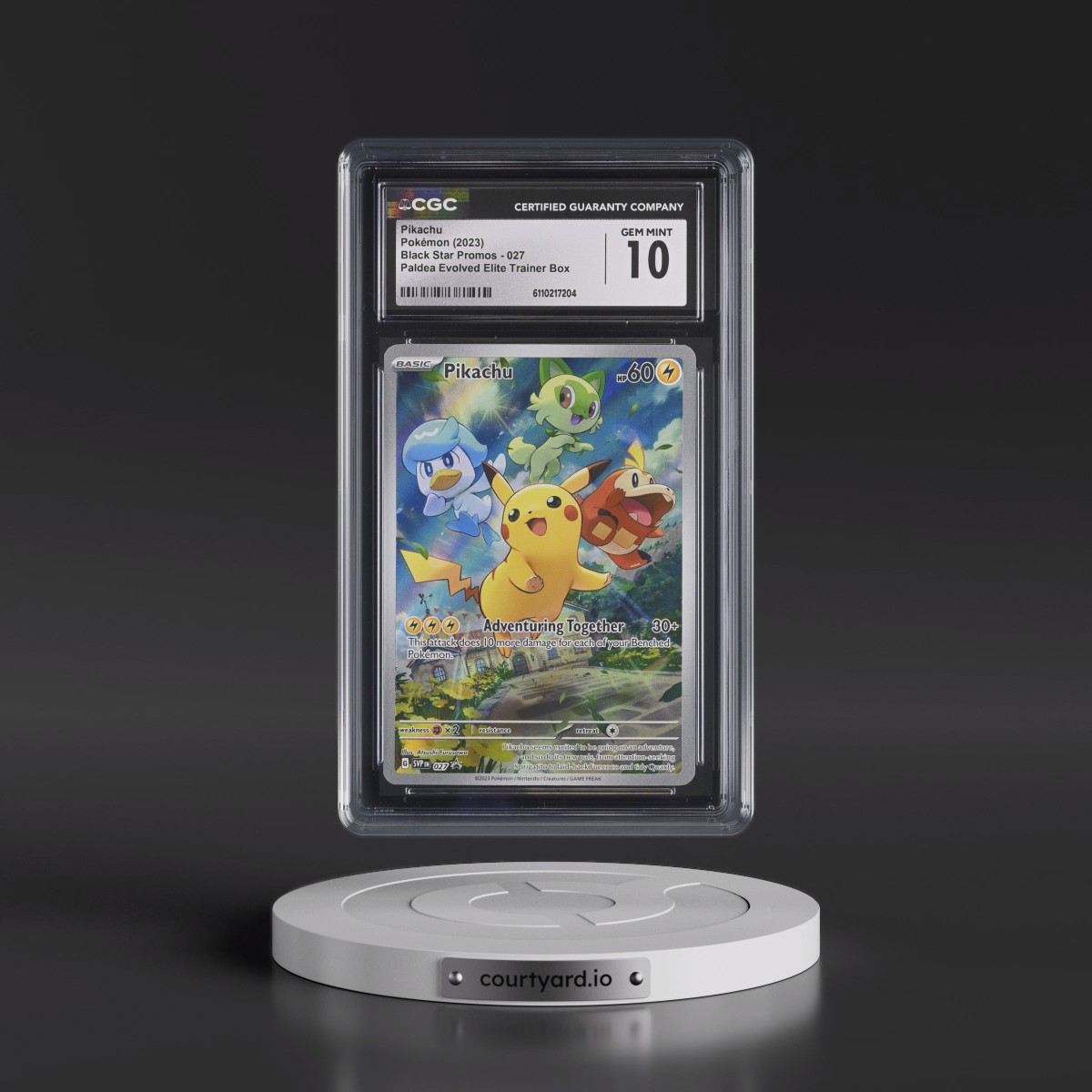 2023 Black Star Promos - Scarlet & Violet SVPEN #027 Pikachu - Paldea Evolved Elite Trainer Box (Holo) (CGC 10 GEM MINT)
