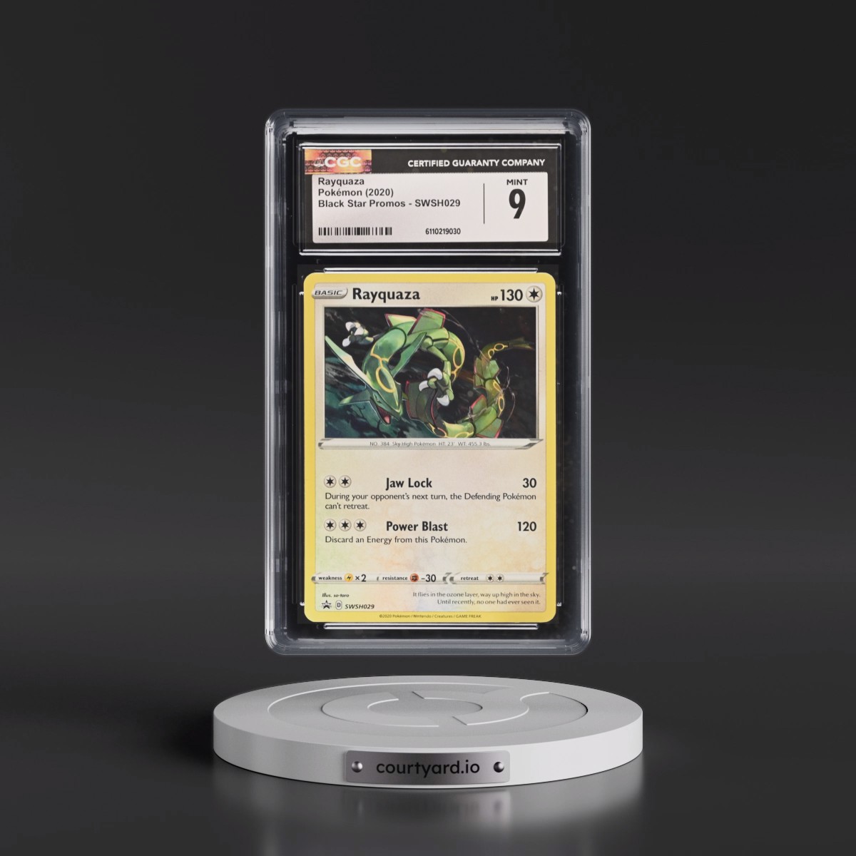 2017 Black Star Promos - Sword & Shield #SWSH029 Rayquaza - Cosmos Holo (CGC 9 MINT)