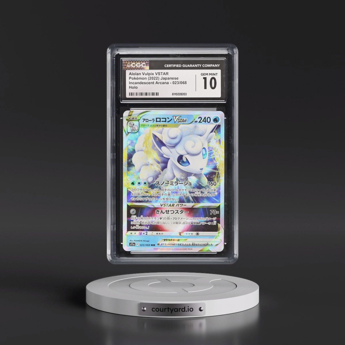 2022 Incandescent Arcana #023/068 Alolan Vulpix VSTAR - Holo (CGC 10 GEM MINT)