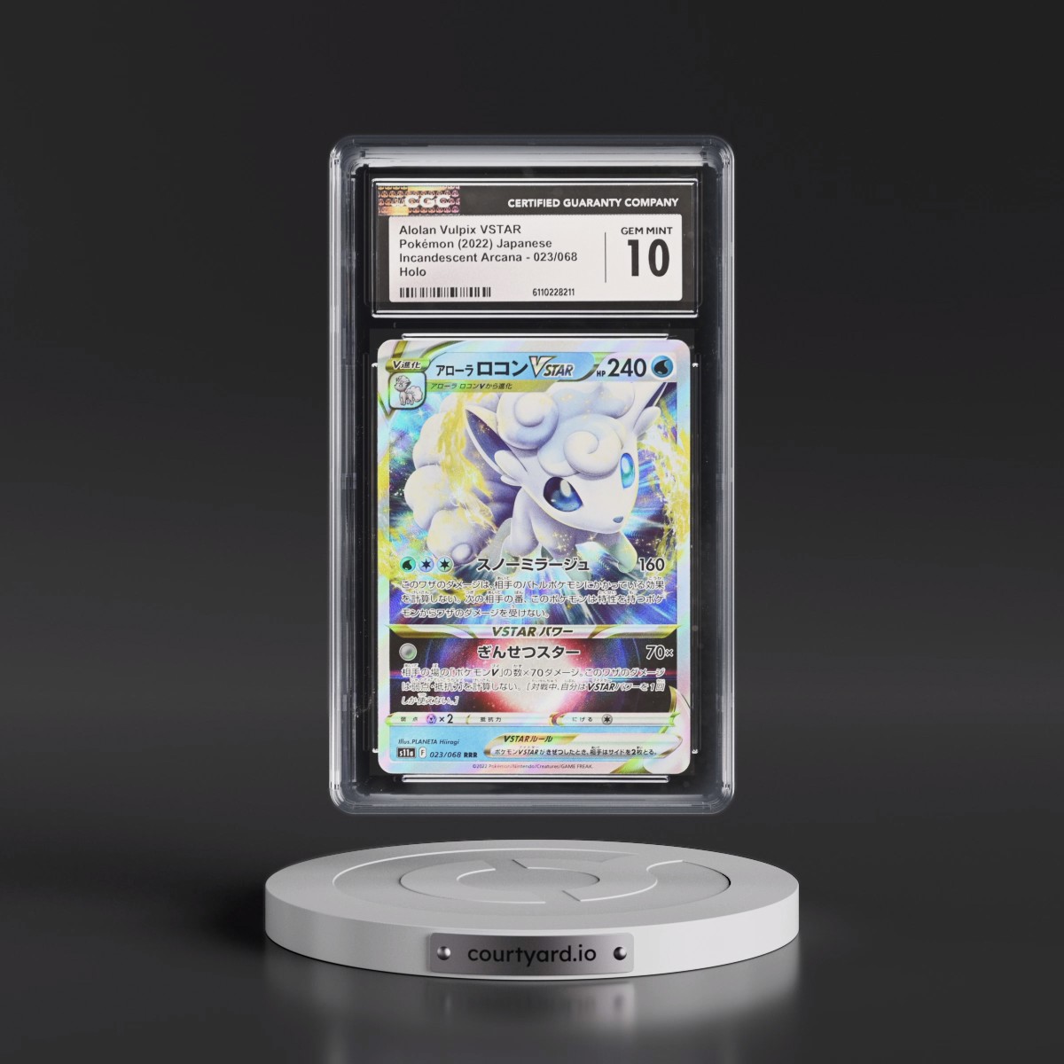 2022 Incandescent Arcana #023/068 Alolan Vulpix VSTAR - Holo (CGC 10 GEM MINT)
