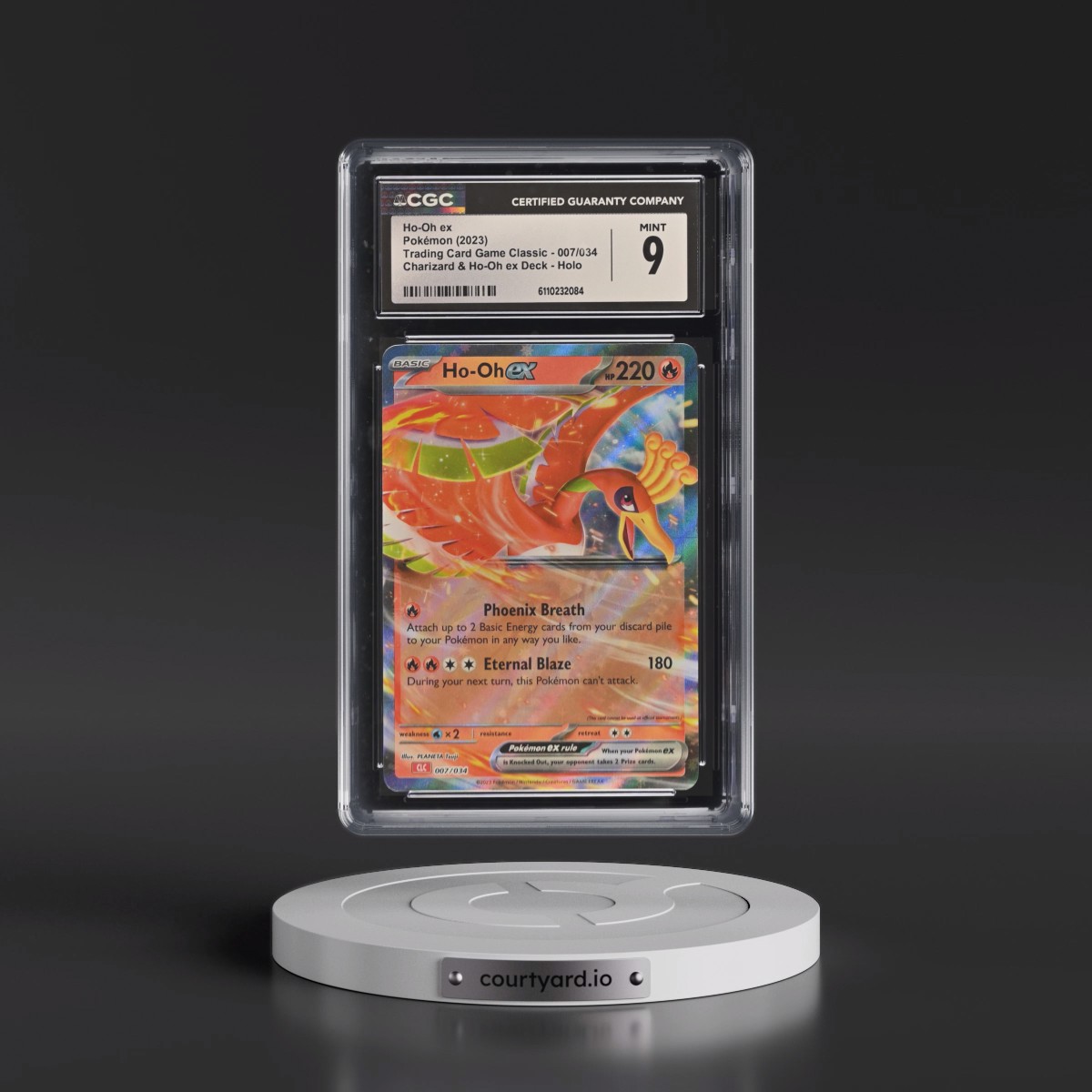 2023 Trading Card Game Classic - CLV, CLC, CLB #007/034 Ho-Oh ex - Charizard & Ho-Oh ex Deck - CLC Holo (CGC 9 MINT)