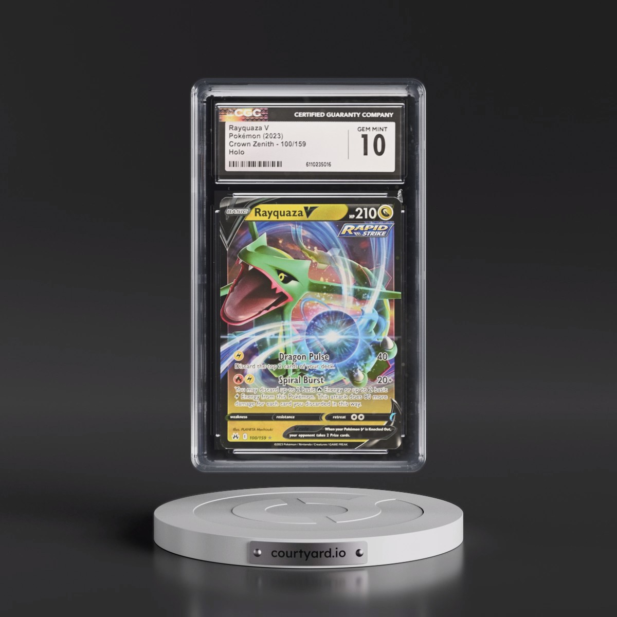 2023 Crown Zenith #100/159 Rayquaza V - Holo (CGC 10 GEM MINT)